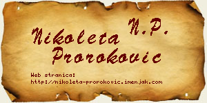 Nikoleta Proroković vizit kartica